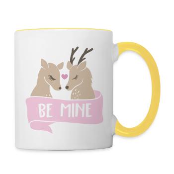 Be mine Rehe - Tasse zweifarbig - Weiß/Gelb - Rechts