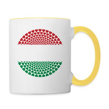 Hongrie Hongrie Magyarország Love Heart Mandala - Mug contrasté - blanc/jaune - Droite