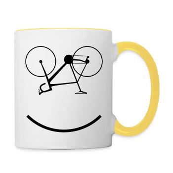 Road Bike - Tasse zweifarbig - Weiß/Gelb - Rechts