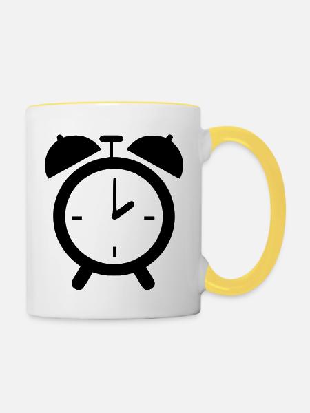 wecker - Tasse zweifarbig - Weiß/Gelb