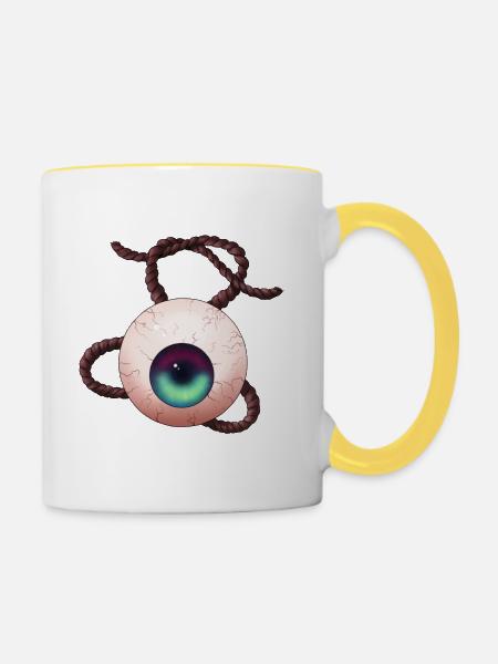 Eyeball - Tasse zweifarbig - Weiß/Gelb