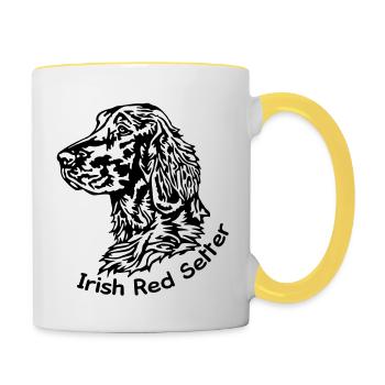 277 irish Red Setter - Tasse zweifarbig - Weiß/Gelb - Rechts