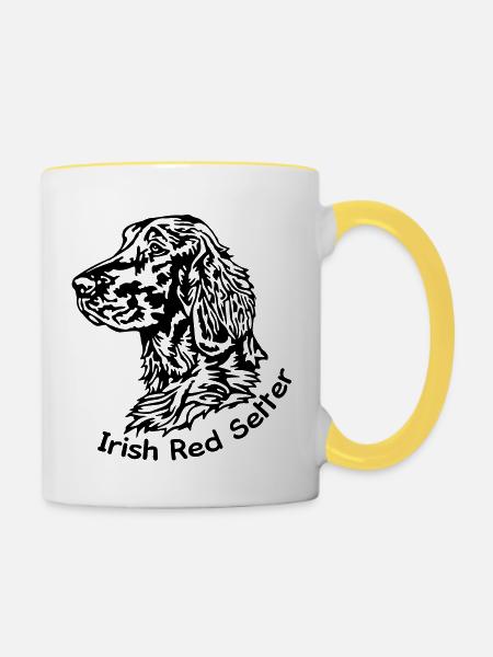 277 irish Red Setter - Tasse zweifarbig - Weiß/Gelb