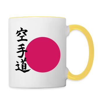 Karate do - Orient - Tasse zweifarbig - Weiß/Gelb - Rechts