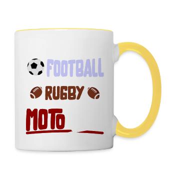 Les dieux font de la moto cadeau - Mug contrasté - blanc/jaune - Droite