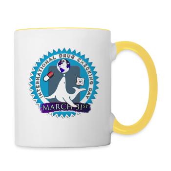 Drug Seal jour Vérification - Mug contrasté - blanc/jaune - Droite