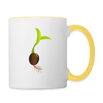 Keimling - Tasse zweifarbig - Weiß/Gelb - Rechts
