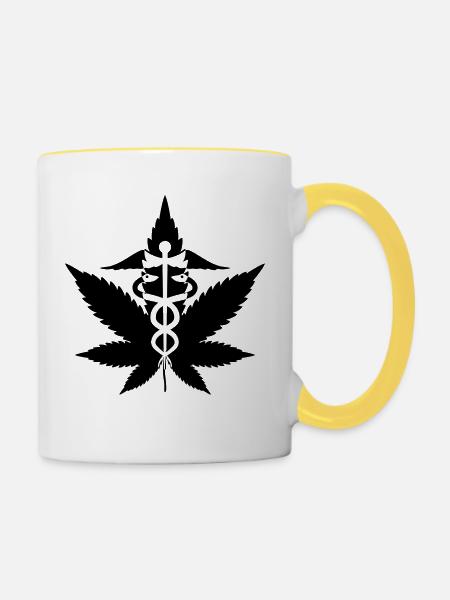 caduceus herbétique - Tasse zweifarbig - Weiß/Gelb
