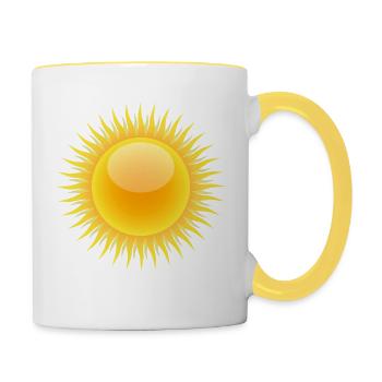 soleil arc-en-ciel nuages soleil météo cloud50 - Mug contrasté - blanc/jaune - Droite