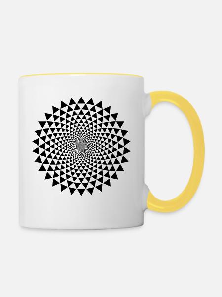 Wirbel - Tasse zweifarbig - Weiß/Gelb