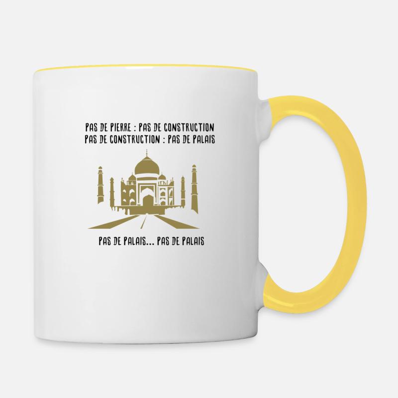 Pas de palais - Mug contrasté - blanc/jaune