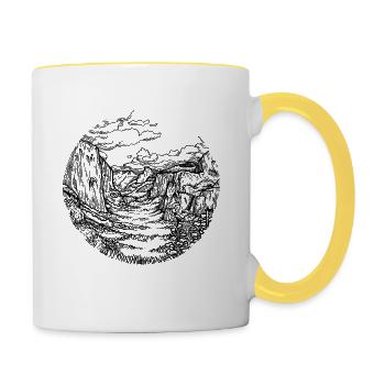 Yosemite Landschaft - Tasse zweifarbig - Weiß/Gelb - Rechts