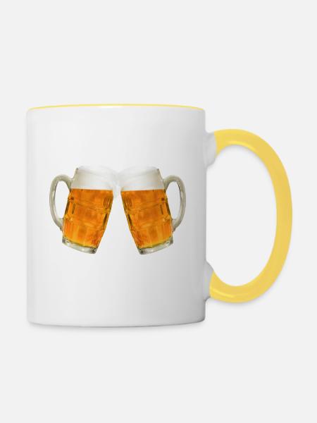 drink beer - München - Tasse zweifarbig - Weiß/Gelb