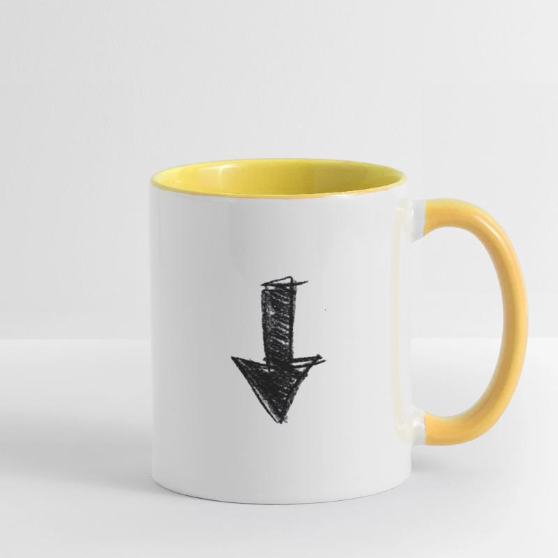 Arrow painted down Gift idea Scribble Contrasting Mug