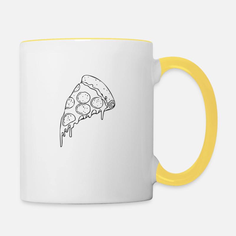 Pizza slice - Contrasting Mug - white/yellow
