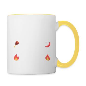 Lieber in Valhalla grillen! - Tasse zweifarbig - Weiß/Gelb - Rechts