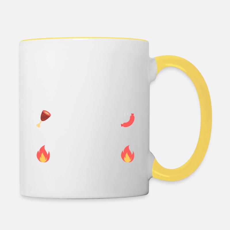Lieber in Valhalla grillen! - Tasse zweifarbig - Weiß/Gelb