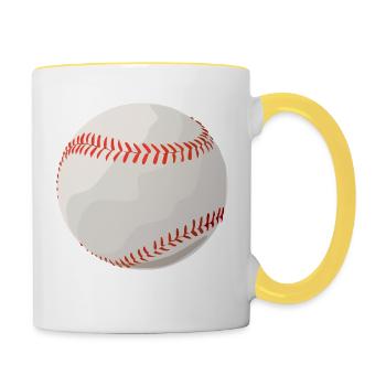 Baseball Ball Handschuh Spieler Amerika Geschenk - Tasse zweifarbig - Weiß/Gelb - Rechts