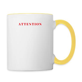 J'ai une sœur à moitié folle...2 - Mug contrasté - blanc/jaune - Droite