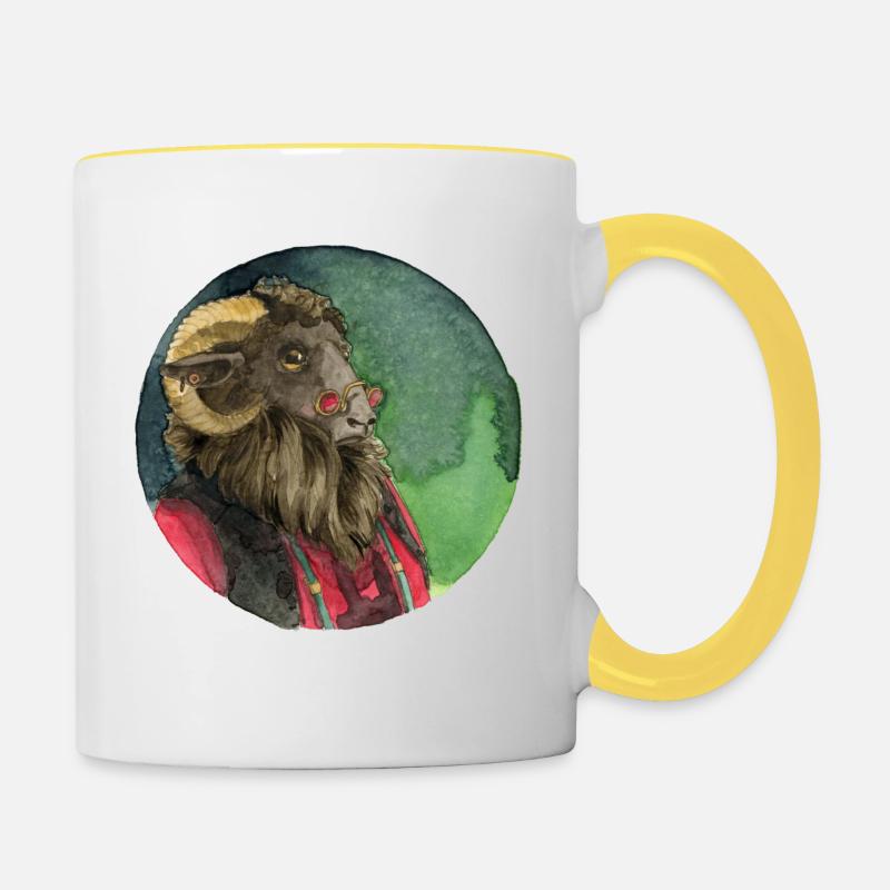 bélier - Mug contrasté - blanc/jaune