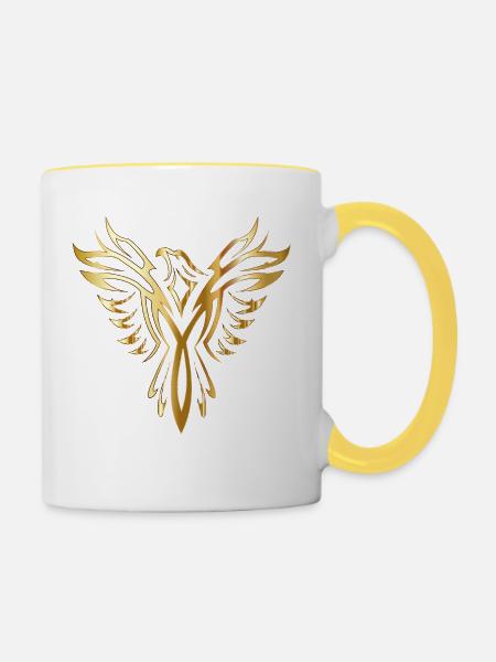 Phoenix - Tasse zweifarbig - Weiß/Gelb