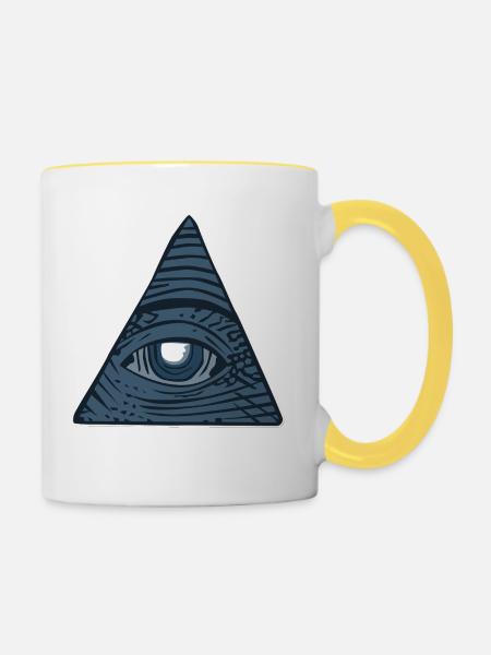 Illuminati - Tasse zweifarbig - Weiß/Gelb