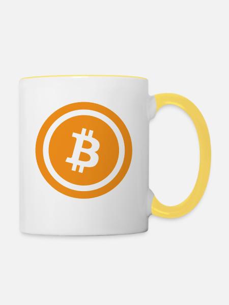 bitcoin - Tasse zweifarbig - Weiß/Gelb