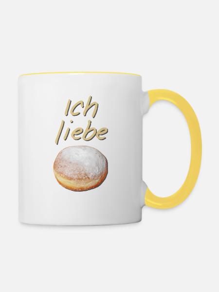 Ich liebe Berliner! - Tasse zweifarbig - Weiß/Gelb