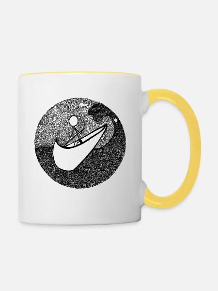 Erinnerungen - Tasse zweifarbig - Weiß/Gelb