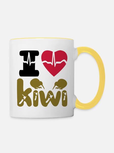 ICH LIEBE KIWI - Tasse zweifarbig - Weiß/Gelb
