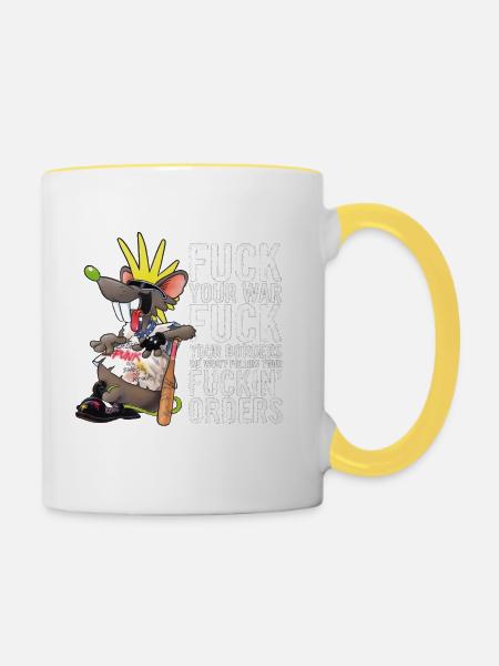 Punk Ratte - Tasse zweifarbig - Weiß/Gelb
