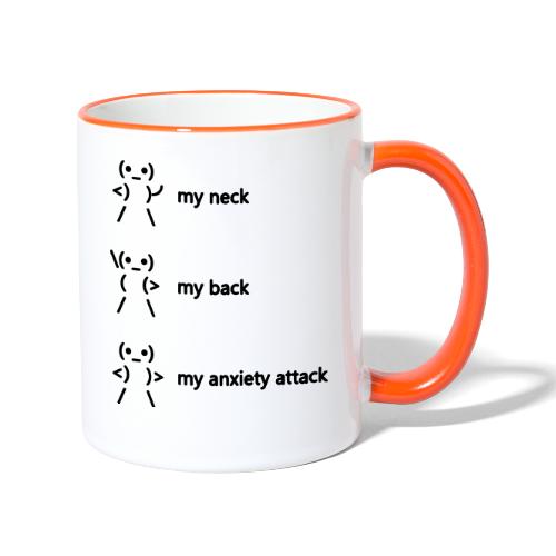 neck back anxiety attack - Contrasting Mug