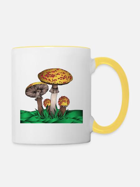 Magic Mushroom - Tasse zweifarbig - Weiß/Gelb