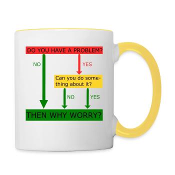 Then why worry - Tasse zweifarbig - Weiß/Gelb - Rechts