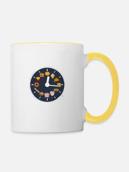 Food o'clock - Tasse zweifarbig - Weiß/Gelb