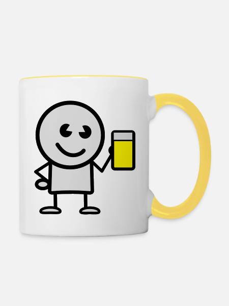 drink - Tasse zweifarbig - Weiß/Gelb
