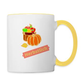 Herbst - Tasse zweifarbig - Weiß/Gelb - Rechts