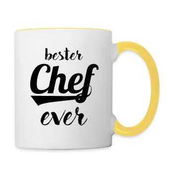 Chef Chef Chef Chef de chef de la contremaître Idée de cadeau - Mug contrasté - blanc/jaune - Droite