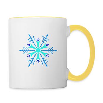 Flocon de neige - Mug contrasté - blanc/jaune - Droite