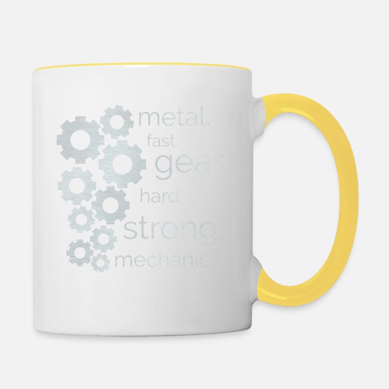 engrenage - Mug contrasté - blanc/jaune