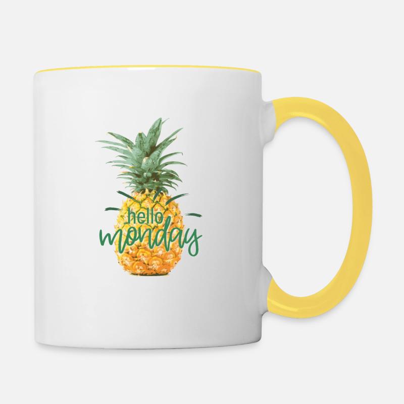 ananas - Mug contrasté - blanc/jaune