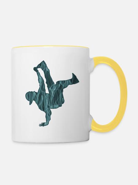 Breakdancer - Tasse zweifarbig - Weiß/Gelb