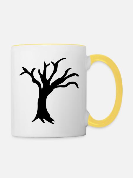 Tree - Tasse zweifarbig - Weiß/Gelb