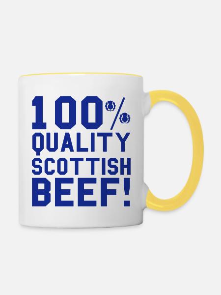 Scottish - Tasse zweifarbig - Weiß/Gelb