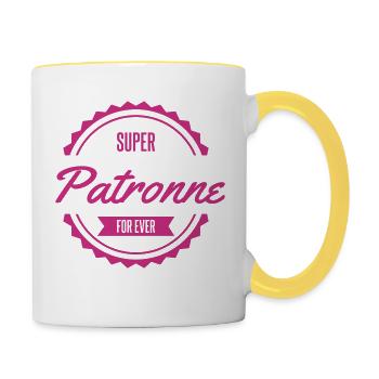 super patronne chef - Mug contrasté - blanc/jaune - Droite