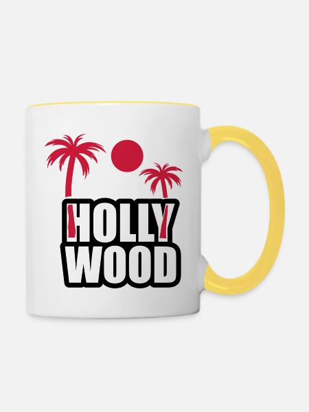 hollywood01 - Tasse zweifarbig - Weiß/Gelb