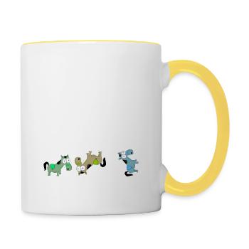 schwäbisch dialekt - s leba isch koin Ponyhof - Tasse zweifarbig - Weiß/Gelb - Rechts