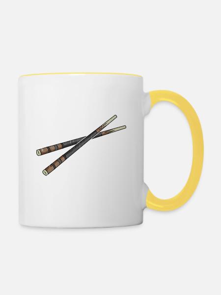 Billard Billardkugeln - Tasse zweifarbig - Weiß/Gelb