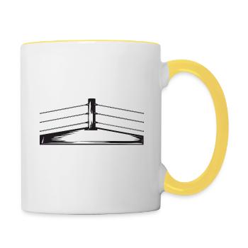 Anneau de lutte - Mug contrasté - blanc/jaune - Droite