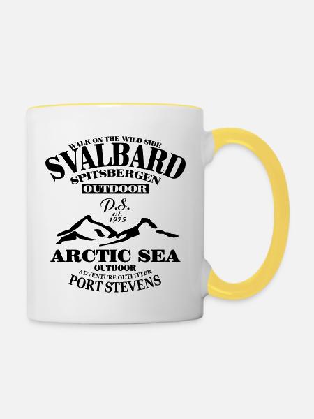 Spitsbergen - Svalbard - Spitzbergen - Tasse zweifarbig - Weiß/Gelb